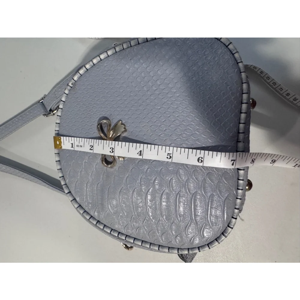 Yating Circular Grayish Purple Crossbody with Bow Accent